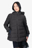 Prada Black Nylon Textured Quilted Puffer Jacket Size 42