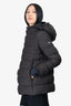 Prada Black Nylon Textured Quilted Puffer Jacket Size 42