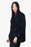 Burberry Black/Red Military Pea Coat Size 2