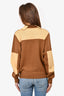 Victoria Beckham Brown Two-Tone Wool Blend Mock Neck Sweater Size M