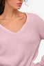 Minnie Rose Pink Ribbed Cashmere V-Neck Sweater Size S