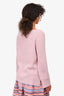 Minnie Rose Pink Ribbed Cashmere V-Neck Sweater Size S