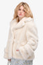 Ermanno Scervino White Faux Fur Jacket Size 40