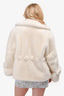 Ermanno Scervino White Faux Fur Jacket Size 40