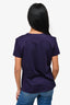 Hermès Purple Logo Embroidered Pocket T-Shirt Size 38