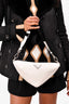 Prada White Leather Triangle Crossbody