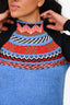 Maje Blue/Black Patterned Knit Sweater Size 2