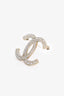 Pre-Loved Chanel™ Gold Tone Crystal CC Brooch