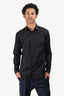 Christian Dior Black Letter Embroidery Collar Long-Sleeve Shirt Size 39 Mens