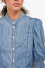 Veronica Beard Jeans Medium Wash Button Down Denim Top Size 4