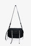 Prada Black/Silver Nylon/Leather Studded Messenger Bag