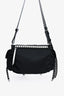 Prada Black/Silver Nylon/Leather Studded Messenger Bag