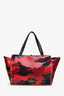 Valentino Red Camouflage Canvas/Leather Rockstud Tote Bag with Strap