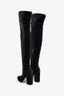 Gianvito Rossi Grey Velvet Over The Knee Heeled Boots Size 36.5