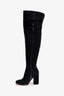 Gianvito Rossi Grey Velvet Over The Knee Heeled Boots Size 36.5