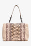 Bottega Veneta Beige Intrecciato Snakeskin Trim Olimpia Shoulder Bag