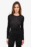 Mary Katrantzou Black Ribbed Pom Detailed Top Size XS