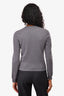 Brunello Cucinelli Grey Cashmere/Leather Drawstring Top Size XXS