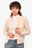 Hermes Vintage Cream Cashmere Button Cardigan Size S