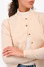 Hermes Vintage Cream Cashmere Button Cardigan Size S