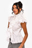 Alexander McQueen White Ruffle Detail Top Size 38