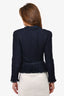 Pre-Loved Chanel™ 2002 Navy Wool Tulle Ruffle Detail Belted Jacket Size 38