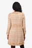 Edward Achour Paris Beige Tweed Fringe Detail Coat Size 34