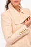 Roberto Cavalli Cream Wool Trench Coat Size 40