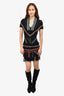 Preen by Thornton Bregazzi Black Beaded Fringe Detail Dress Size S