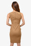 Dsquared2 Tan Beaded Sleeveless Midi Dress Size M