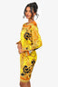 Versace Yellow/Black Baroque Midi Dress Size 36