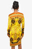 Versace Yellow/Black Baroque Midi Dress Size 36