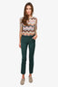 Chloe Green Wool Tapered Leg Trousers Size 34