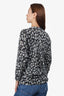 Louis Vuitton Blue Cashmere/Silk Animal Print Cardigan Size Large