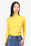 Prada 2022 Yellow Cotton Ribbed Turtleneck Size 38