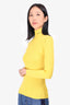 Prada 2022 Yellow Cotton Ribbed Turtleneck Size 38