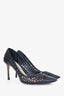 Jimmy Choo Black Laser Cut Pointed Toe Heels Size 39.5