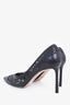 Jimmy Choo Black Laser Cut Pointed Toe Heels Size 39.5