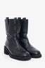 Pre-Loved Chanel™ Black Leather CC Logo Moto Boots Size 41