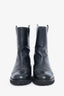 Pre-Loved Chanel™ Black Leather CC Logo Moto Boots Size 41