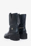 Pre-Loved Chanel™ Black Leather CC Logo Moto Boots Size 41