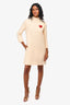 Christian Dior Cream Wool/Silk 3/4 Sleeve Heart Dress Size 6 US