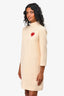 Christian Dior Cream Wool/Silk 3/4 Sleeve Heart Dress Size 6 US