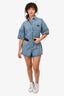 Prada Blue Denim Button-Up Playsuit Size 36