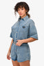 Prada Blue Denim Button-Up Playsuit Size 36