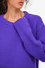 Prada Purple Wool Knit Crewneck Sweater Size 46