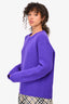 Prada Purple Wool Knit Crewneck Sweater Size 46