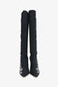 Alberta Ferretti Black Crystal Embellished Stretch Knee High Heeled Boots Size 36