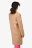 Vilshenko Beige Wool/Camel Floral Embroidered Coat Size 14