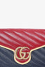 Gucci Red/Navy Quilted Marmont Wallet On Chain